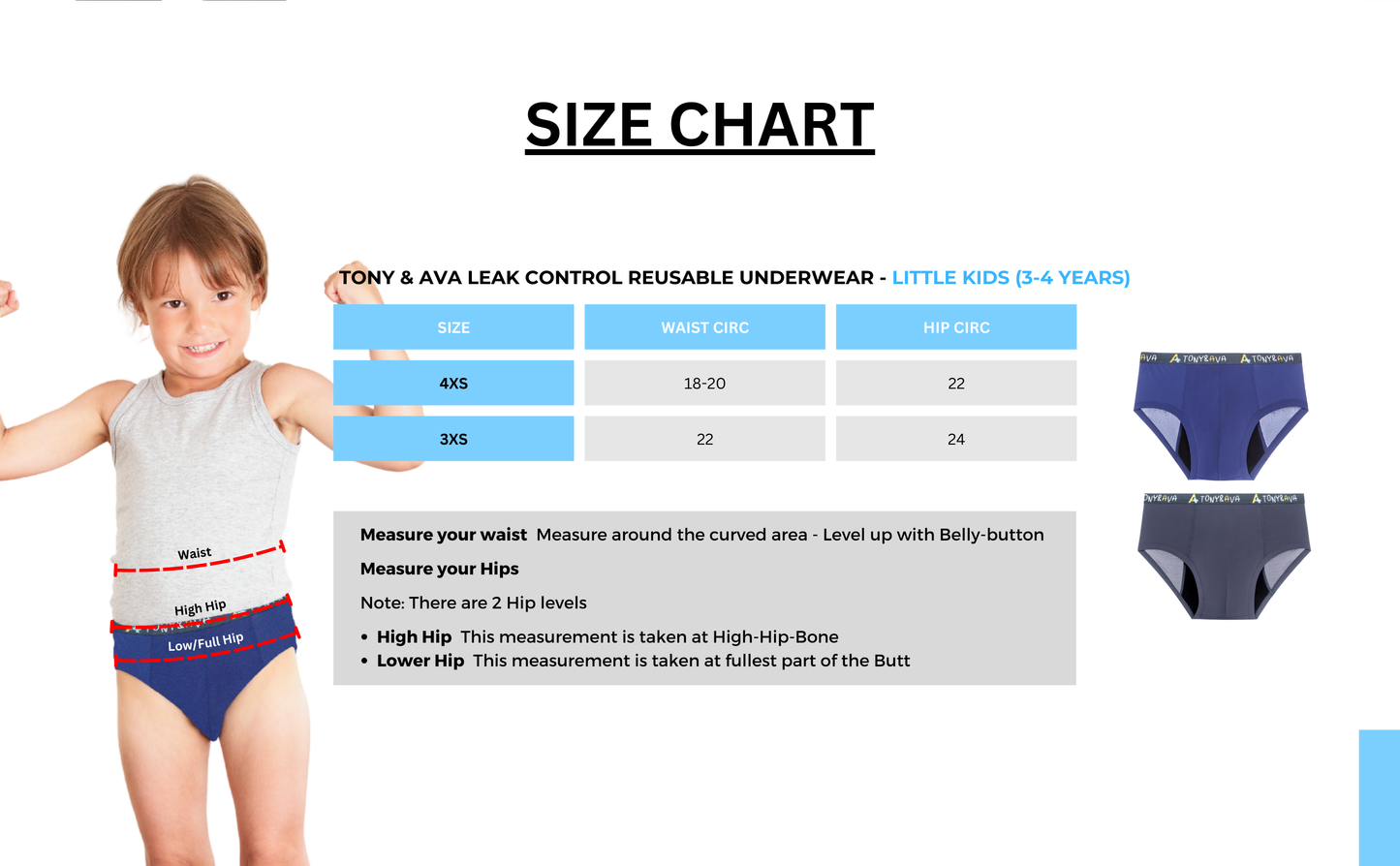 Boys Incontinence Briefs - Little Kids (2PC)
