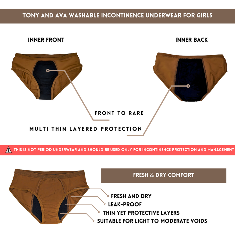 3 Pack Teens Protective Underwear Leakproof Panties Women