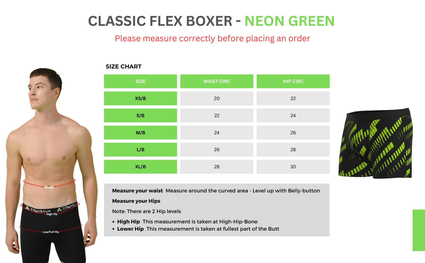 Classic Flex Boxers - Neon Green